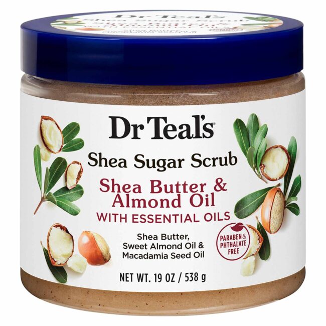 Dr Teal's Shea Sugar Scrub With Shea Butter And Almond Oil With Essential Oils Beige 538g